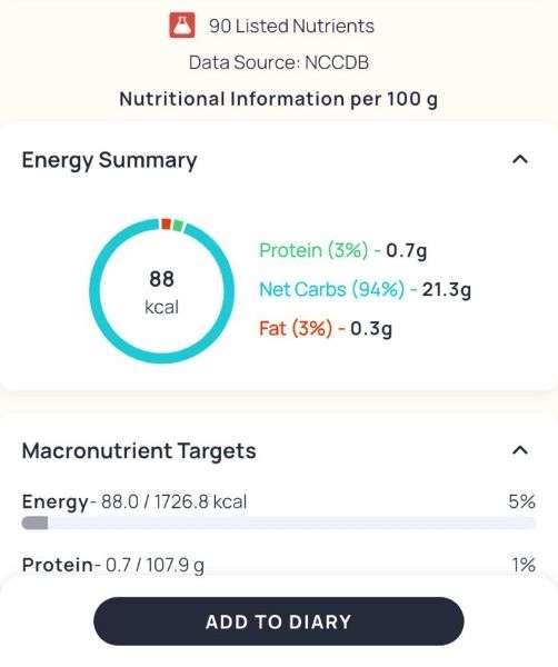 details of cronometer protein tracker