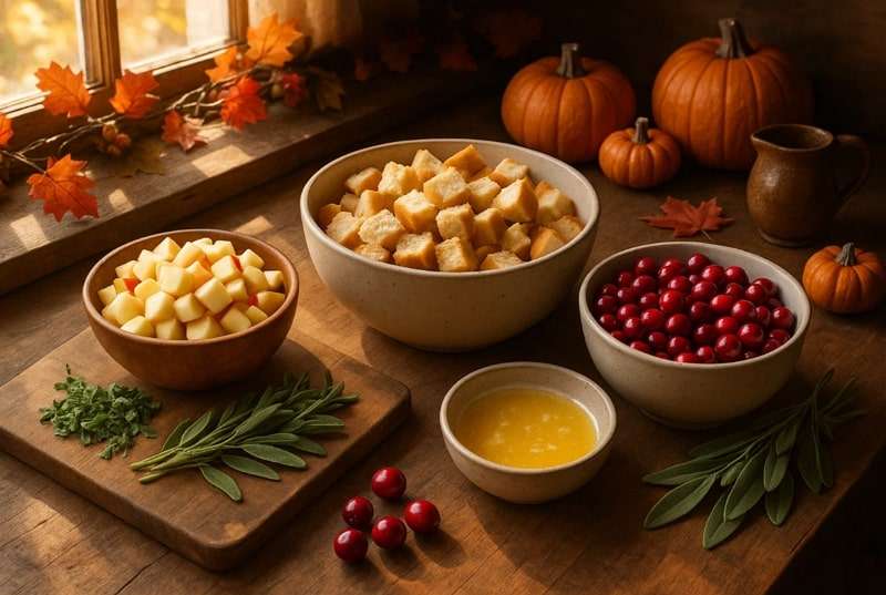 thanksgiving recipe for cranberry apple stuffing