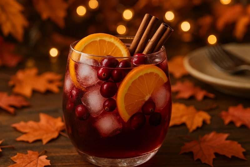 spicy cranberry mocktail glass