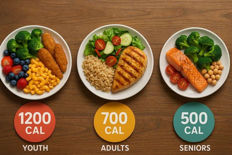 age factor for net calories
