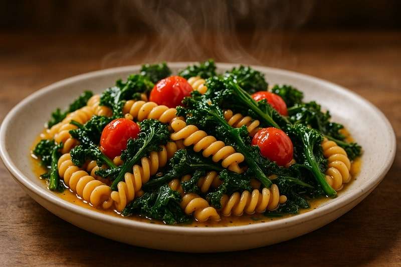 chickpea and kale pasta