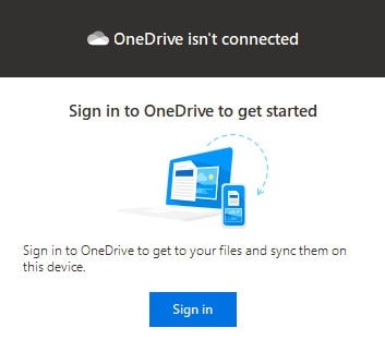 Sign In into OneDrive For Business On Windows