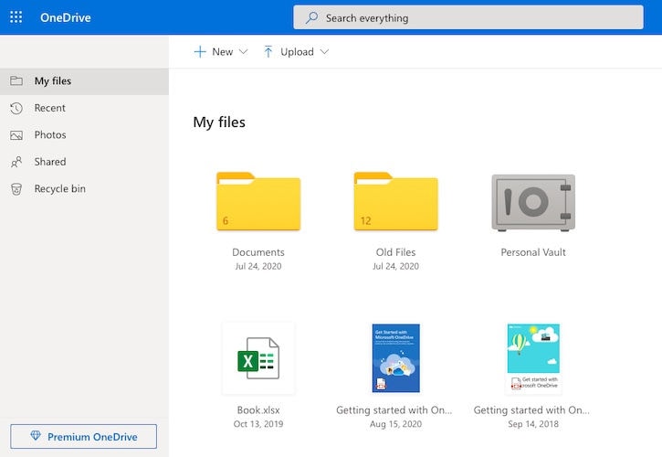Personal Vault icon in OneDrive Personal