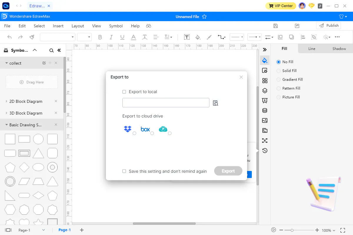 export edrawmax in inclowdz