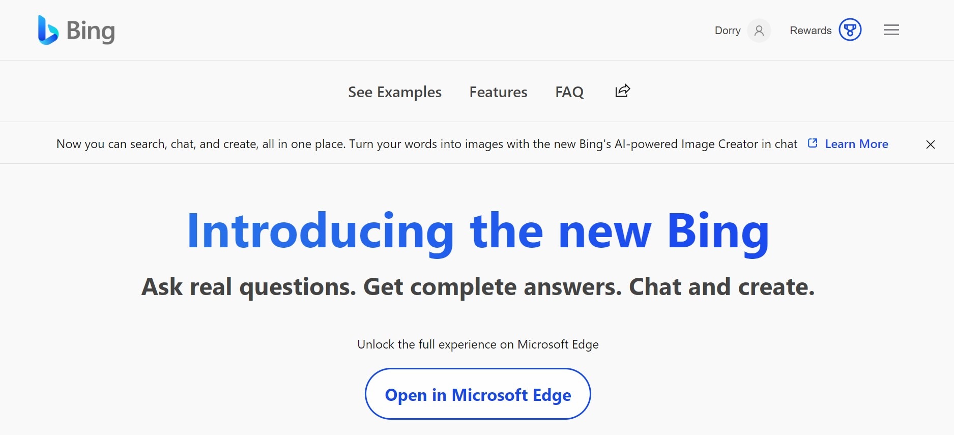 official website of the new bing 