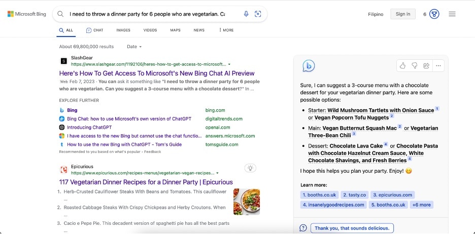 bing search engine with ai