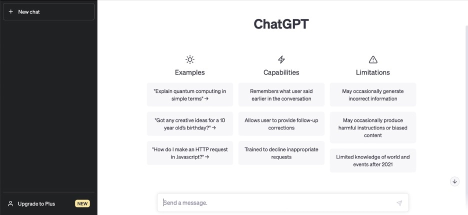chatgpt by openai interface website