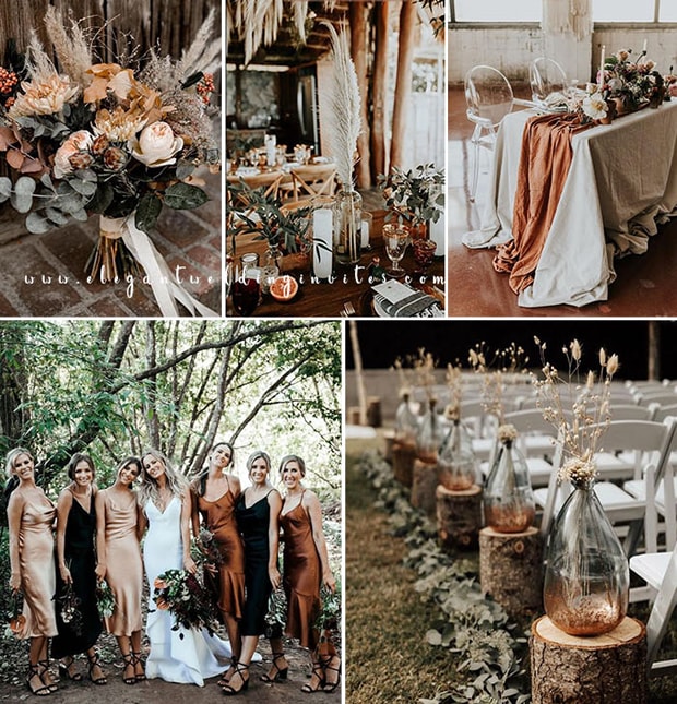 terracotta and greenery color scheme for wedding