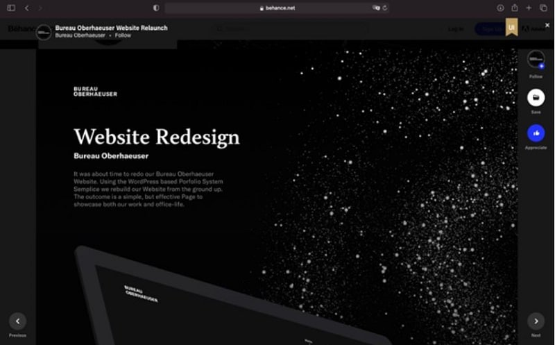 behance web design portfolio 