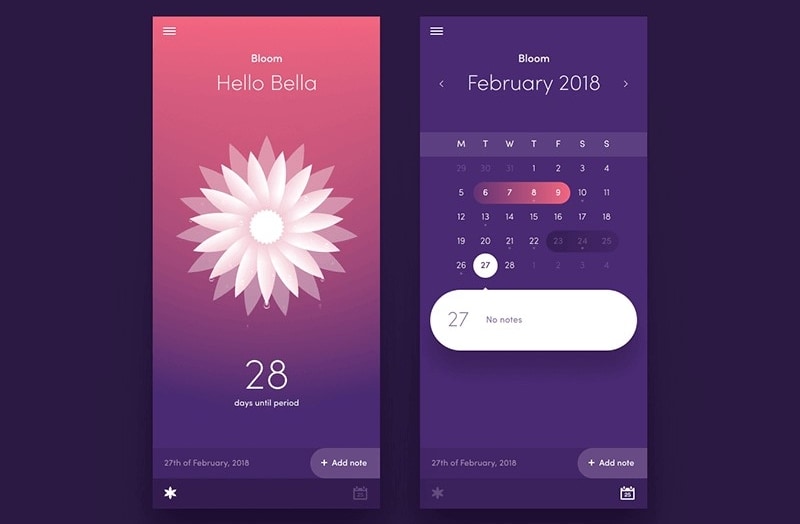 bloom calendar ui