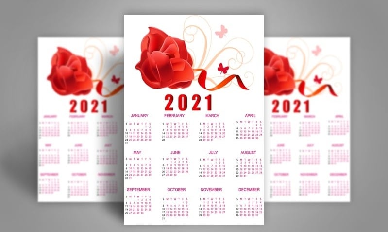 2021 calendar graphic design