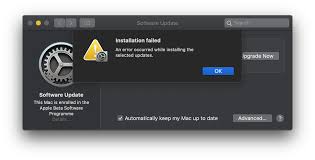 macos 11 upgrade fails with an error