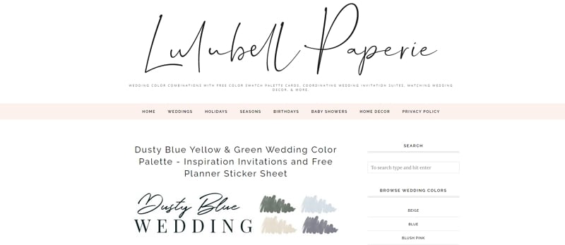 lulunell paperie wedding color palette generator