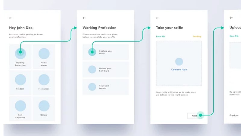 mobile app wireframe template