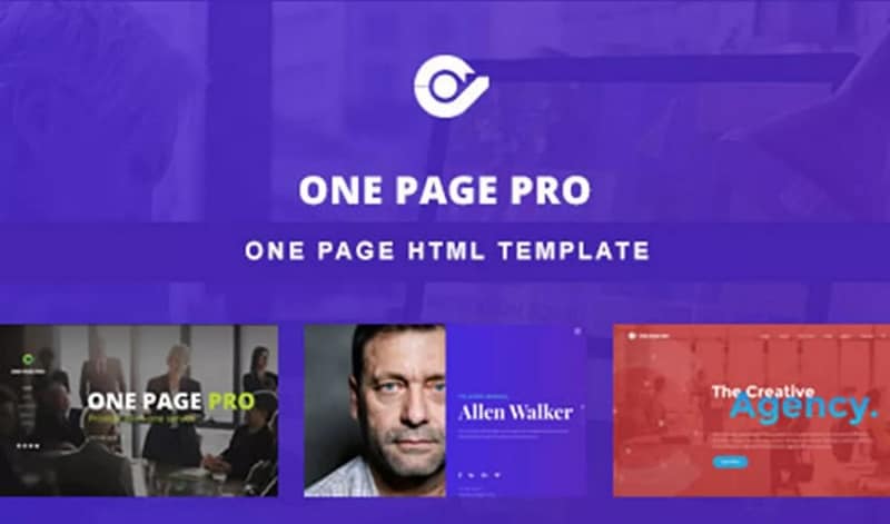 one page design html