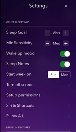 settings page design