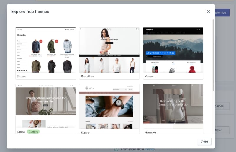 shopify store themes