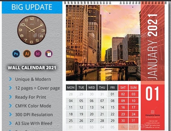wall calendar design 2020