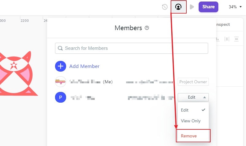 remove member on the Edit page