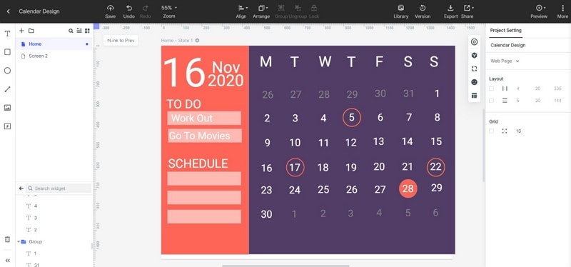 figma calendar