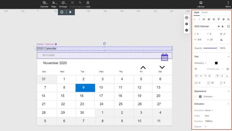 design calendar widget