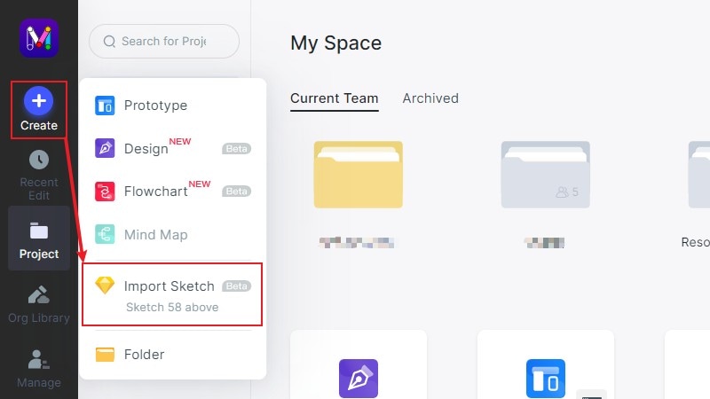 import a sketch design file by create