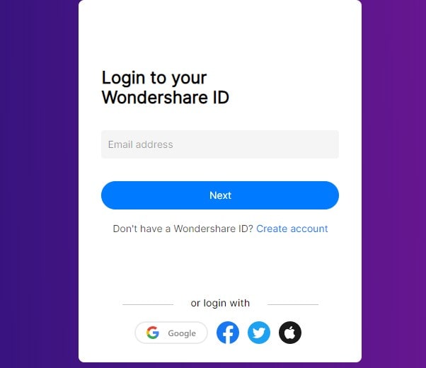 create an account