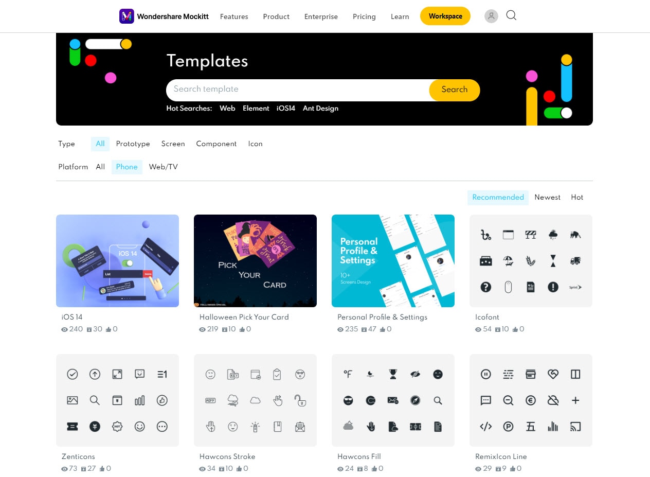 app wireframe template