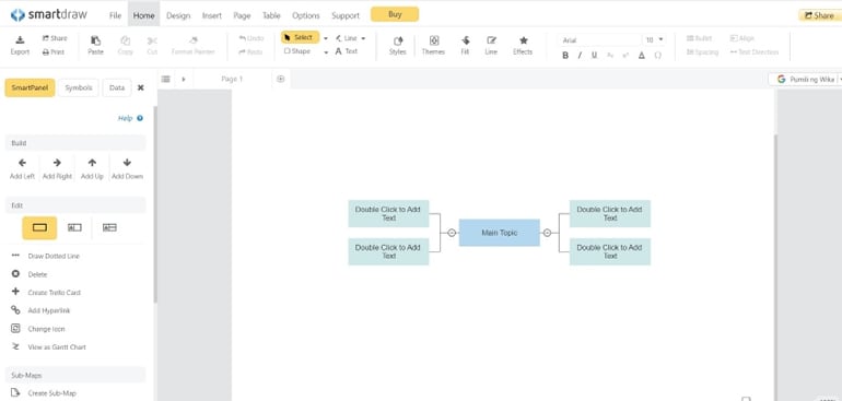 making a mind map with smartdraw