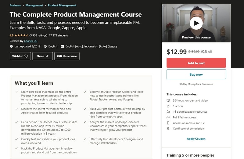 product management online courses