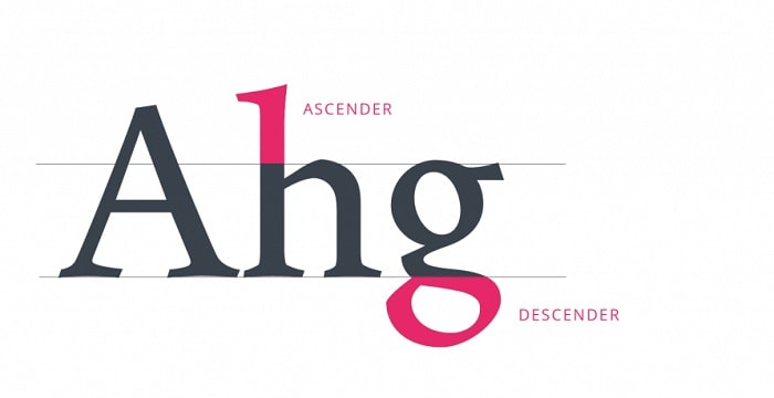 ascenders and descenders typography