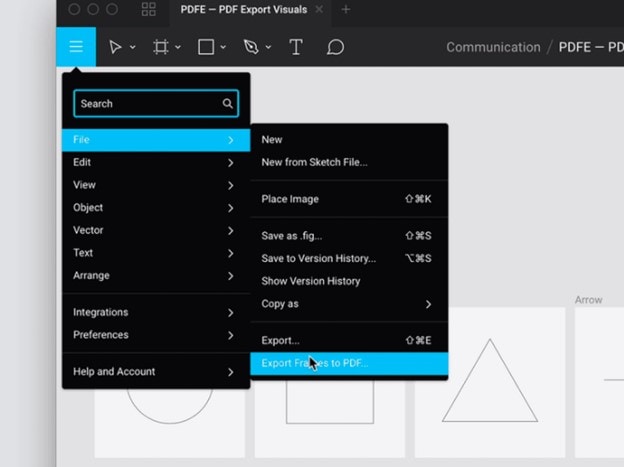 export figma frame to pdf