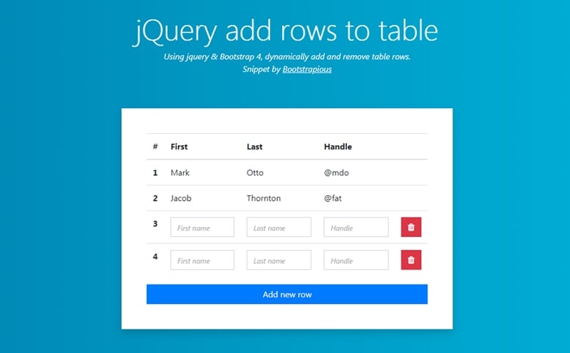 table ui design