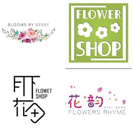 花店logo创意设计图片