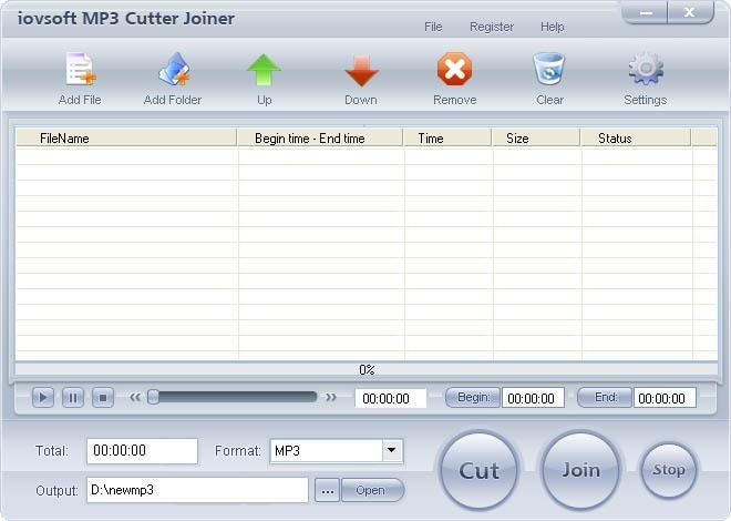 Free iovSoft MP3 Cutter Joiner VOB Schnittprogramm