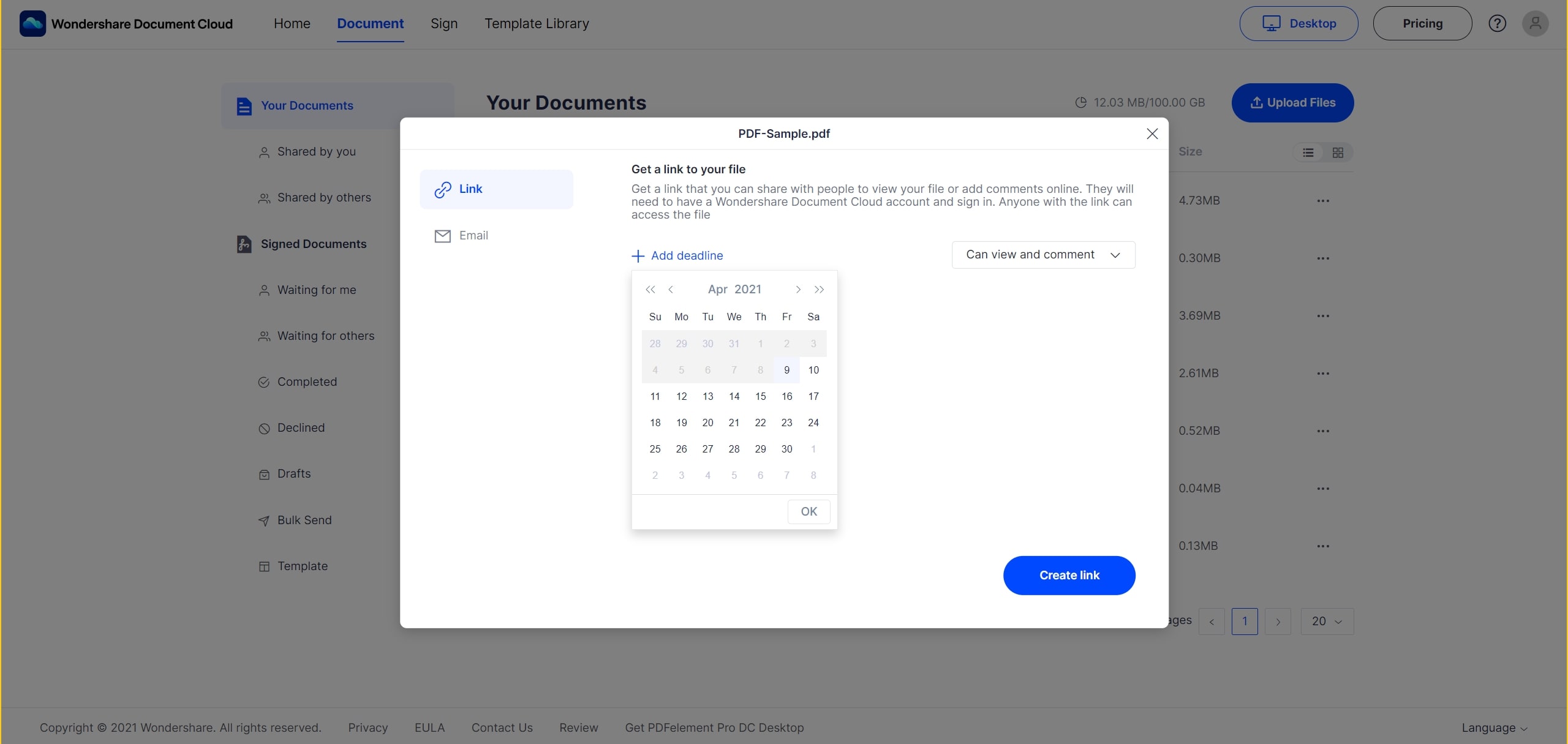 file sharing setting