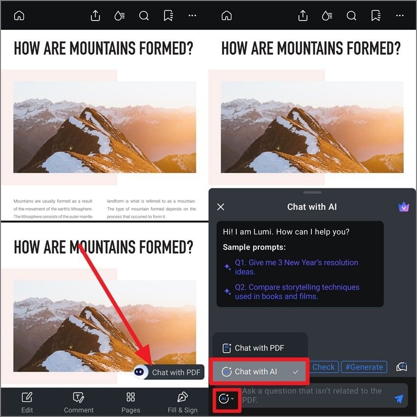 access chat with ai feature