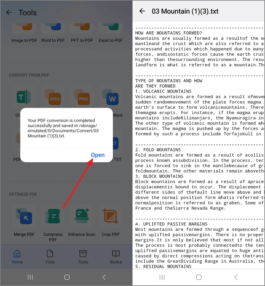 add document and convert txt