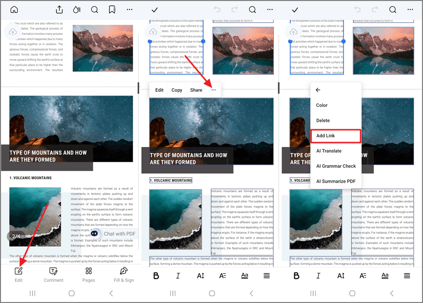 how to add link android