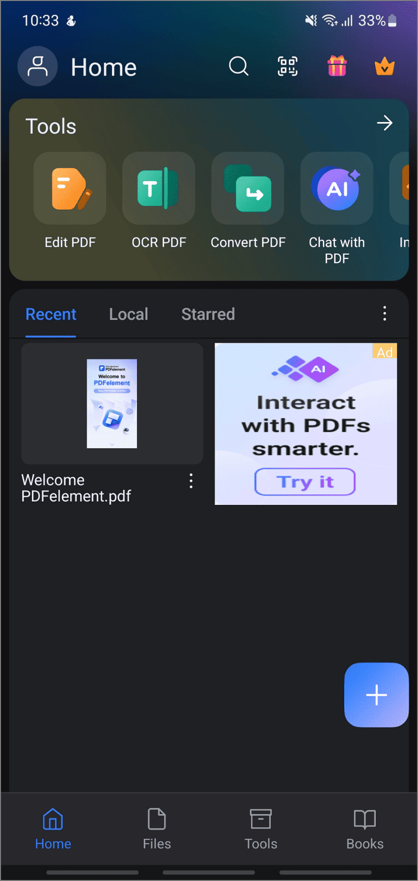 main interface of pdfelement android