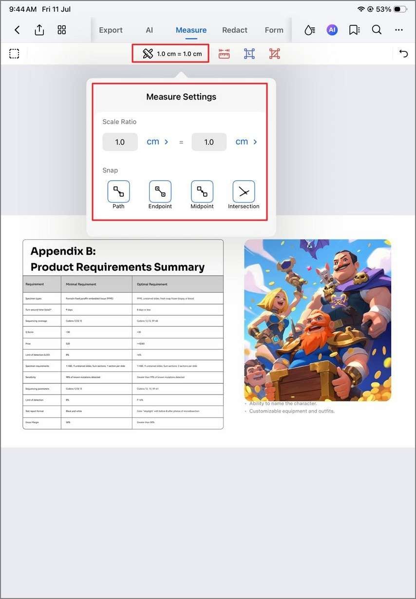 configure measurement settings