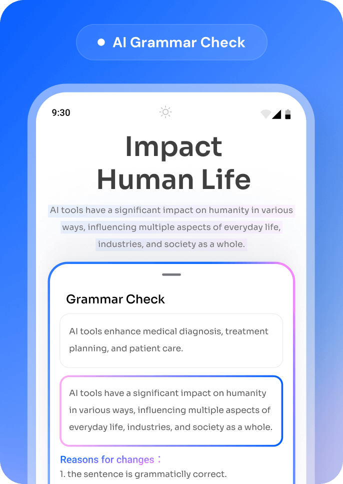 ai grammar check on android phone