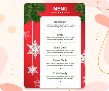 Festive Red Christmas Menu