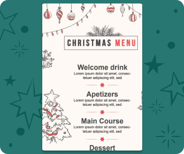 Illustrated Christmas Menu