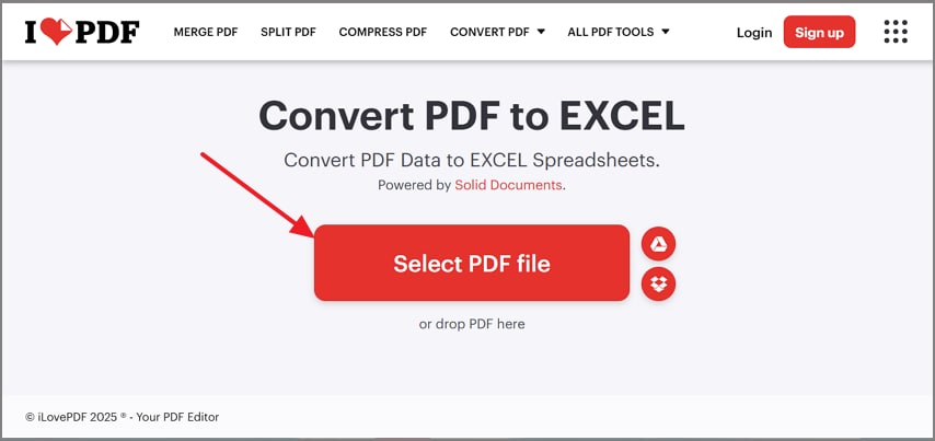 launch ilovepdf upload pdf