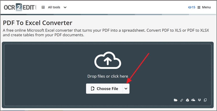 choose pdf file ocr2edit tool