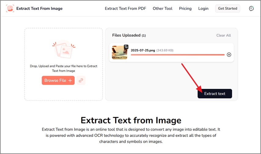 extract text from image online ocr tool