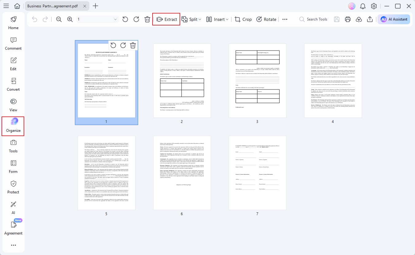 extract feature of wondershare pdfelement