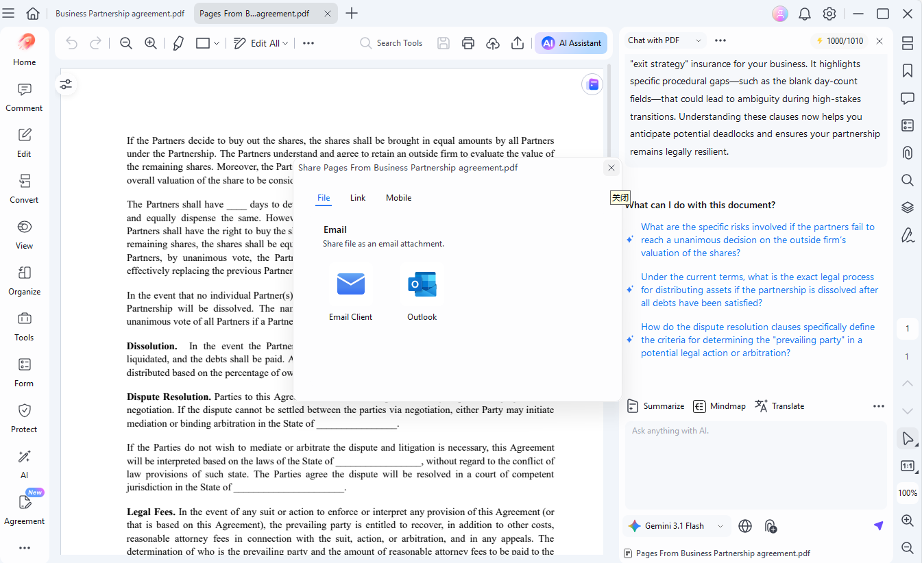 sending extracted pdf page via outlook