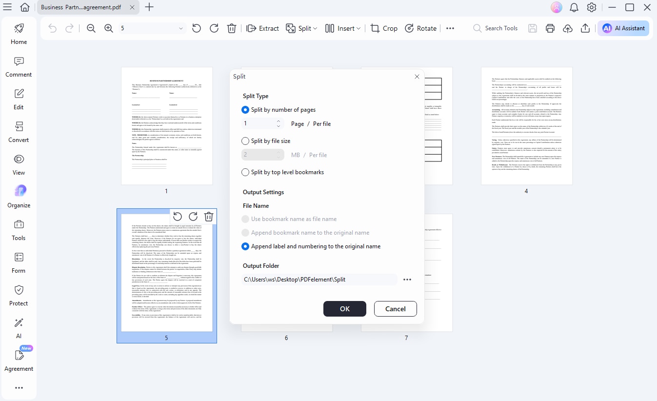 splitting the pdf